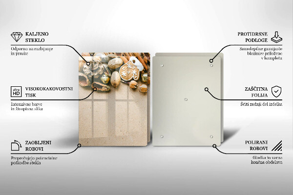 Üveg vágódeszka karácsonyi díszek