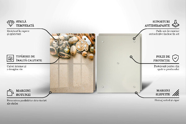 Üveg vágódeszka karácsonyi díszek