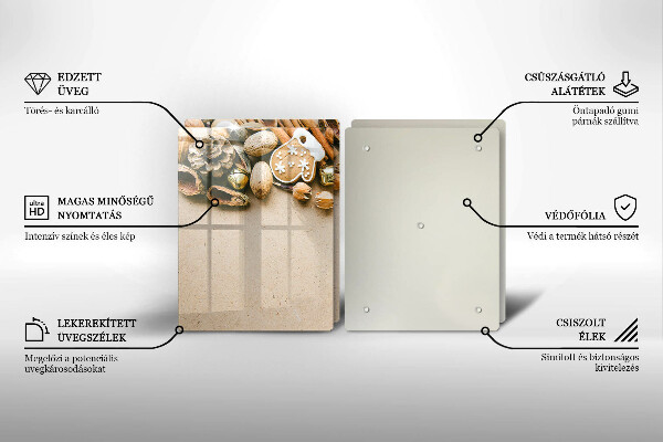 Üveg vágódeszka karácsonyi díszek