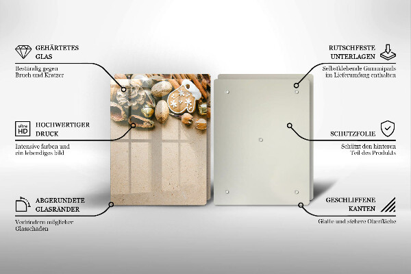 Üveg vágódeszka karácsonyi díszek