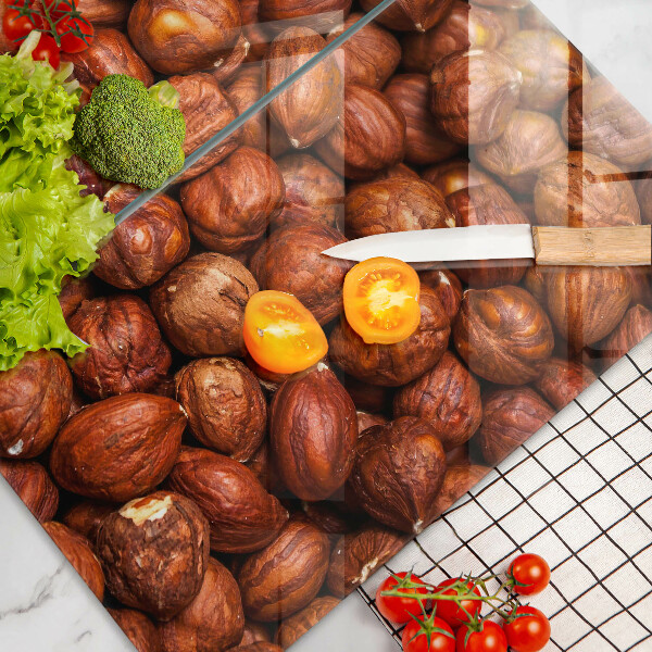 Üveg vágódeszka Mogyoró