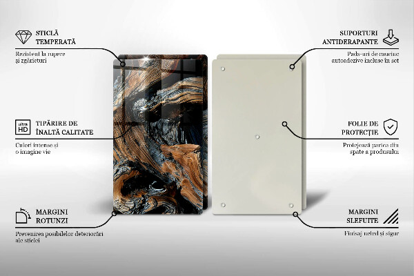 Üveg vágódeszka Absztrakt minta