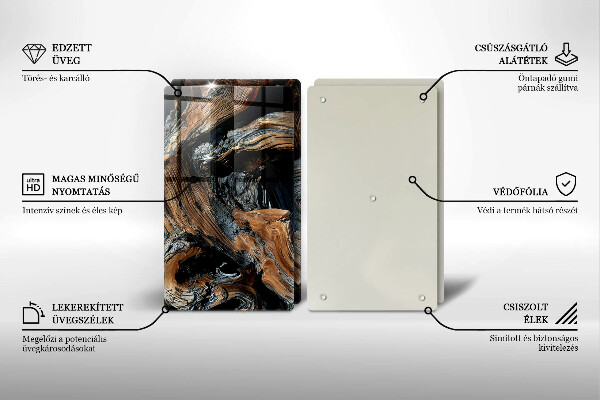 Üveg vágódeszka Absztrakt minta