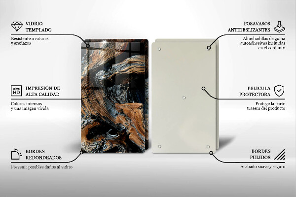 Üveg vágódeszka Absztrakt minta