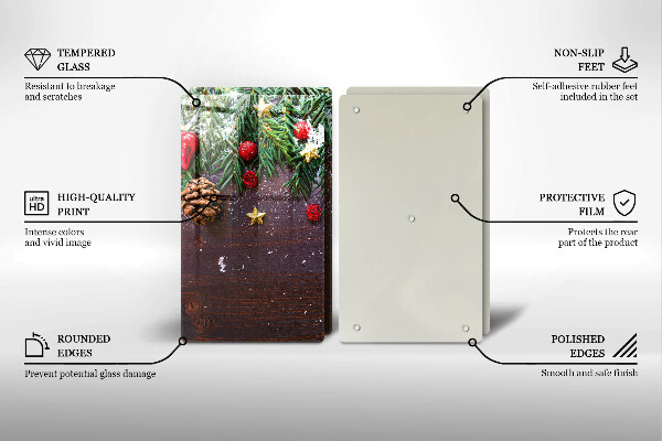 Üveg vágódeszka Karácsonyi dekoráció