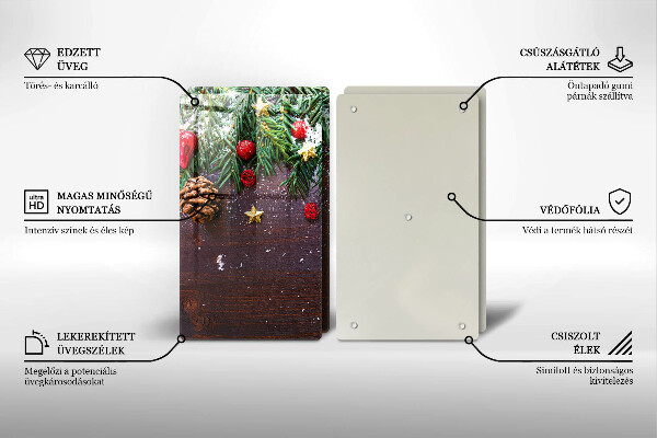Üveg vágódeszka Karácsonyi dekoráció