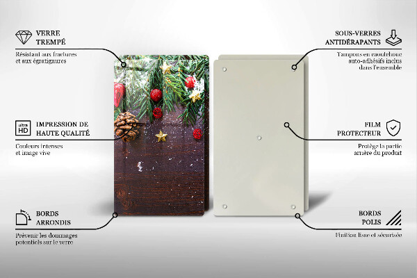 Üveg vágódeszka Karácsonyi dekoráció