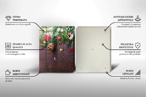 Üveg vágódeszka Karácsonyi dekoráció