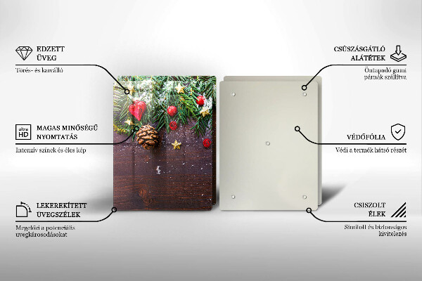 Üveg vágódeszka Karácsonyi dekoráció