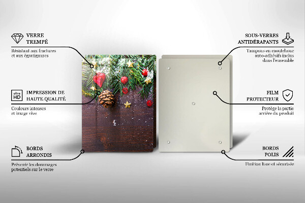 Üveg vágódeszka Karácsonyi dekoráció