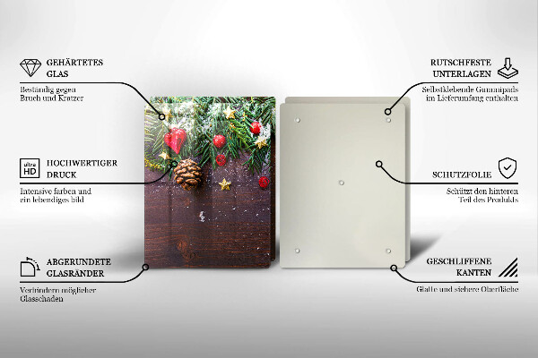 Üveg vágódeszka Karácsonyi dekoráció