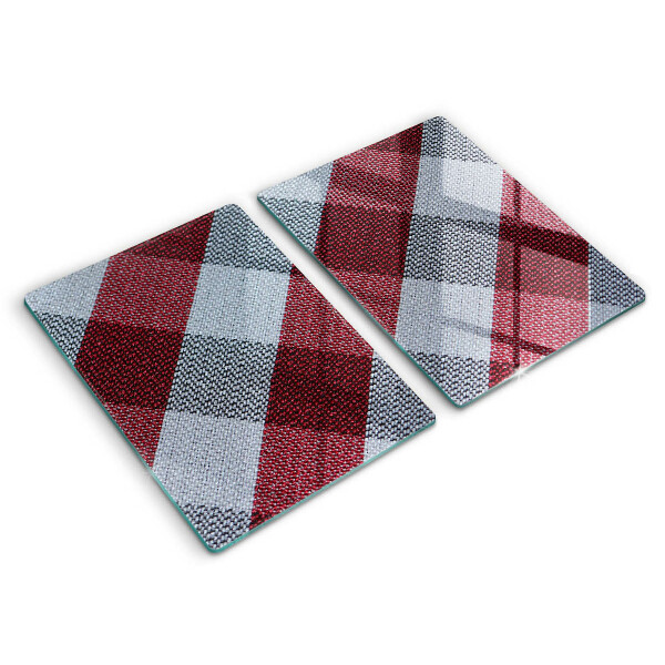 Üveg vágódeszka Piros-fehér kockás minta