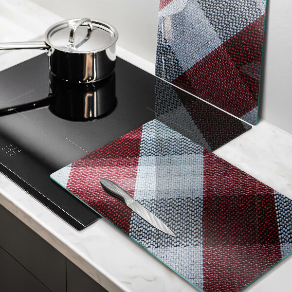 Üveg vágódeszka Piros-fehér kockás minta