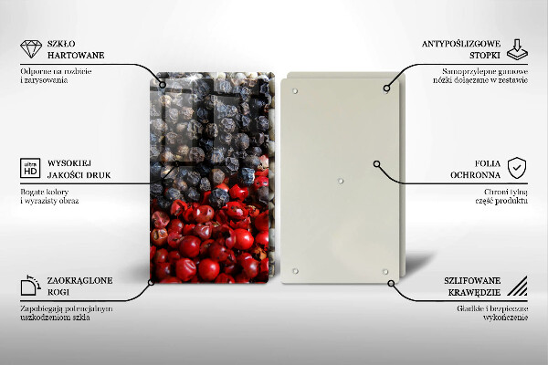 Üveg vágódeszka Fekete bors