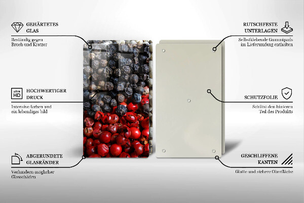 Üveg vágódeszka Fekete bors