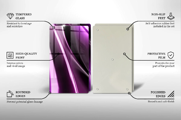 Üveg vágódeszka Lila absztrakció