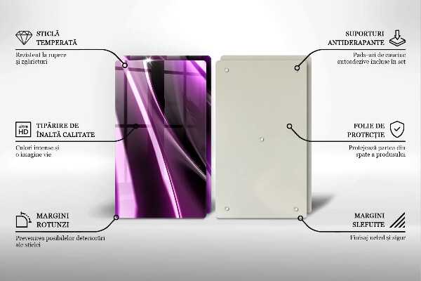 Üveg vágódeszka Lila absztrakció