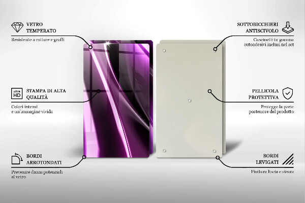 Üveg vágódeszka Lila absztrakció