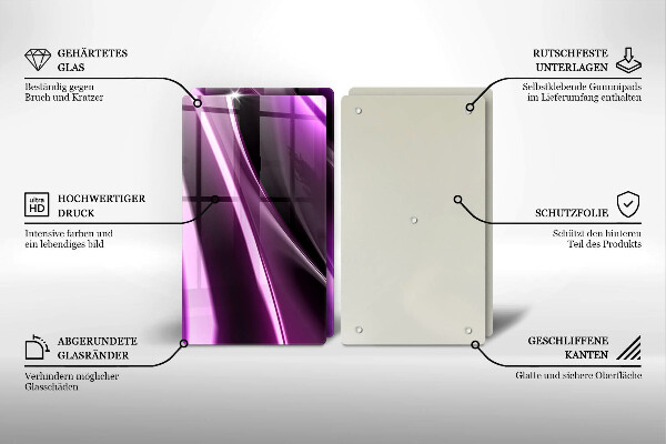 Üveg vágódeszka Lila absztrakció