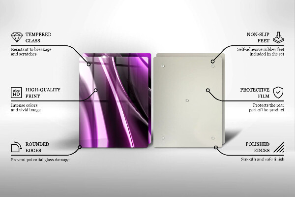 Üveg vágódeszka Lila absztrakció