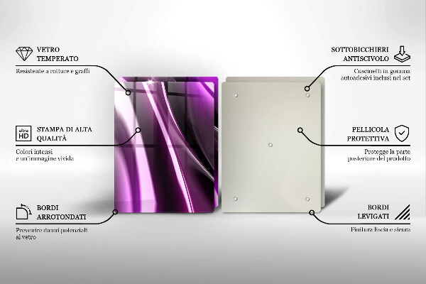 Üveg vágódeszka Lila absztrakció