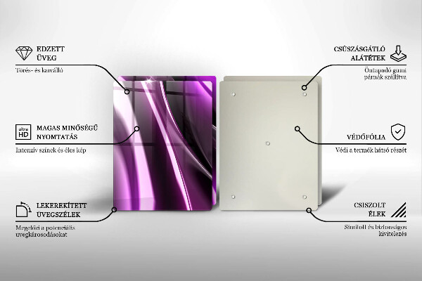 Üveg vágódeszka Lila absztrakció