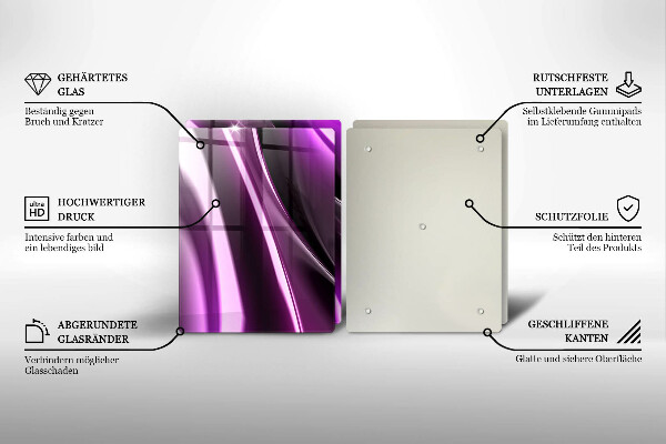 Üveg vágódeszka Lila absztrakció