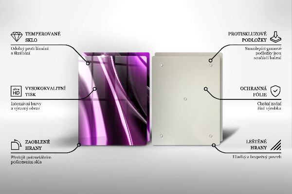 Üveg vágódeszka Lila absztrakció