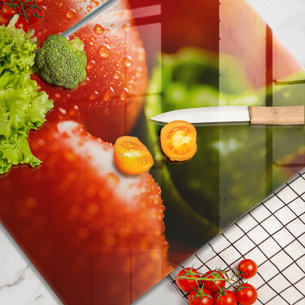 Üveg vágódeszka pirospaprika