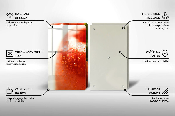 Üveg vágódeszka pirospaprika