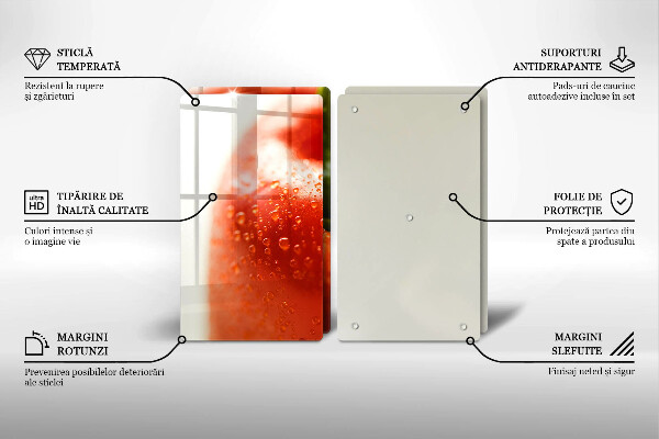 Üveg vágódeszka pirospaprika