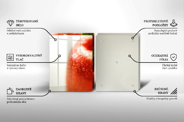 Üveg vágódeszka pirospaprika