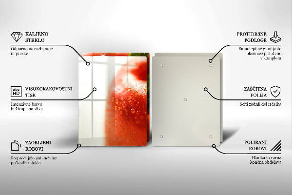 Üveg vágódeszka pirospaprika