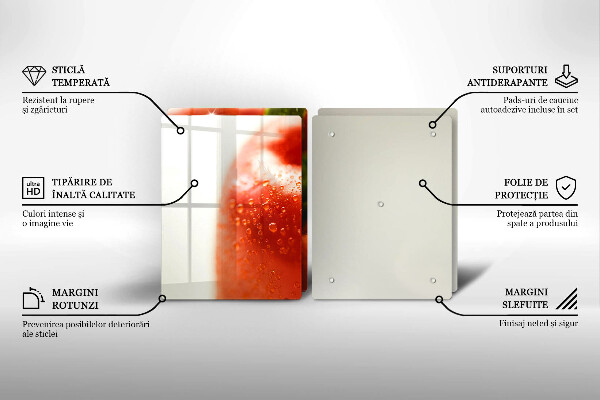 Üveg vágódeszka pirospaprika