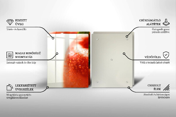 Üveg vágódeszka pirospaprika