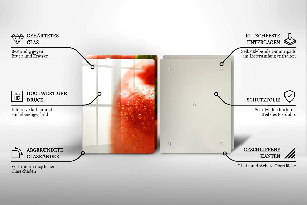 Üveg vágódeszka pirospaprika