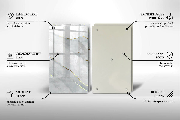 Üveg vágódeszka Kő textúra