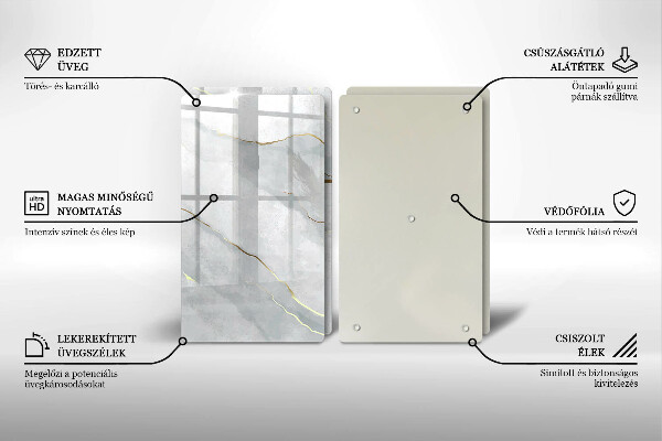 Üveg vágódeszka Kő textúra