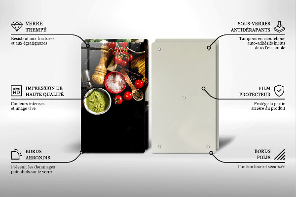 Üveg vágódeszka Olasz alapanyagok és fűszerek