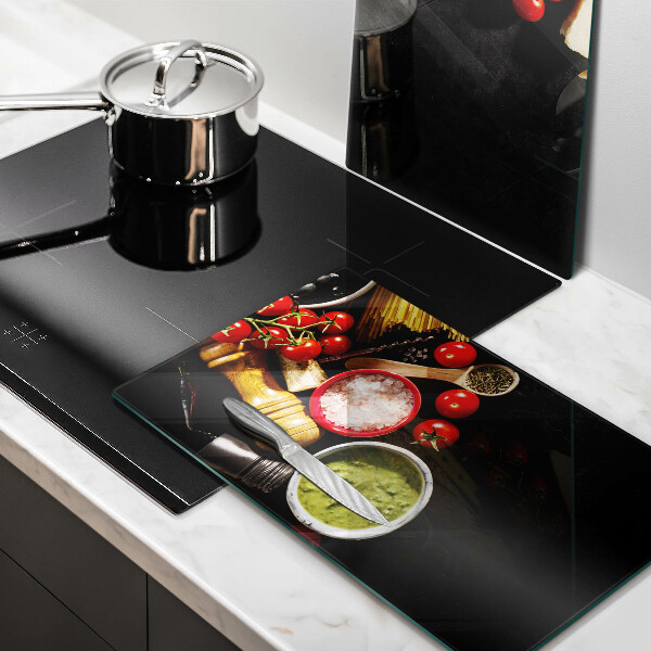 Üveg vágódeszka Olasz alapanyagok és fűszerek