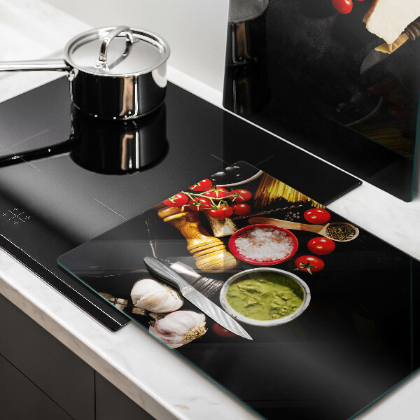 Üveg vágódeszka Olasz alapanyagok és fűszerek