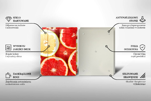 Üveg vágódeszka Grapefruit szeletek