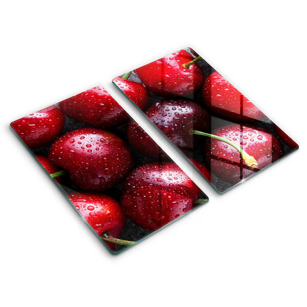 Üveg vágódeszka Közeli kép a cseresznye
