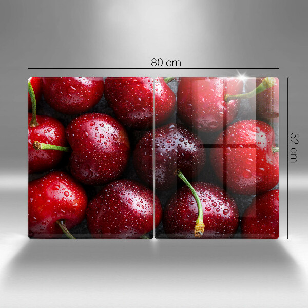 Üveg vágódeszka Közeli kép a cseresznye