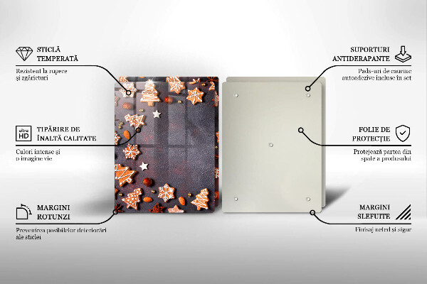 Üveg vágódeszka Mézeskalács karácsony