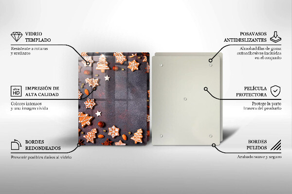 Üveg vágódeszka Mézeskalács karácsony