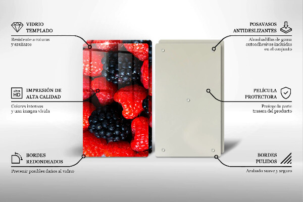 Üveg vágódeszka Málna és szeder