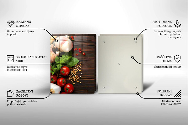 Üveg vágódeszka Zöldségek az asztalon