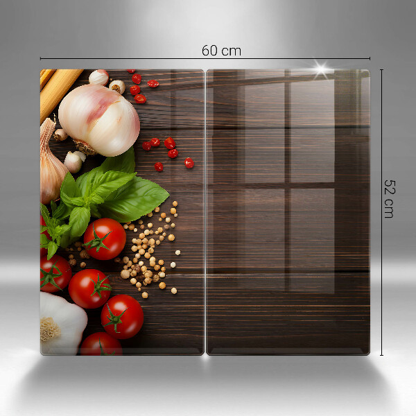 Üveg vágódeszka Zöldségek az asztalon