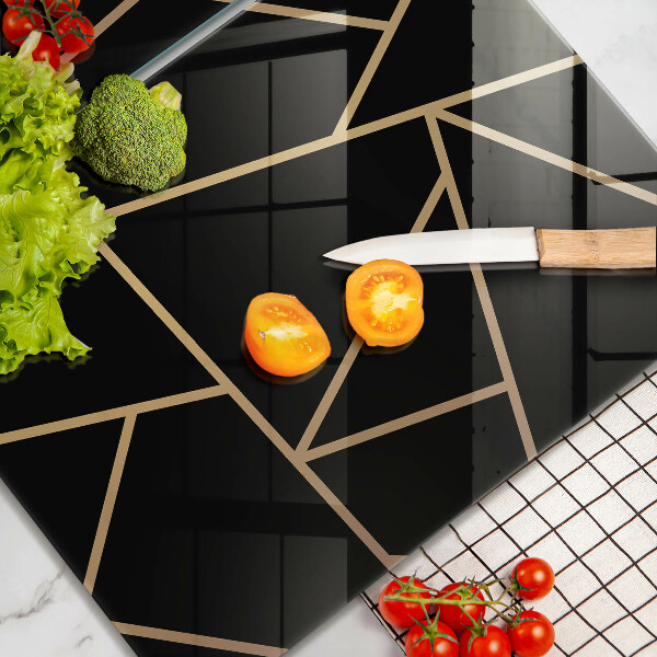 Üveg vágódeszka Fekete absztrakció